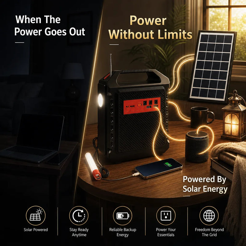 The Ultimate 3-in-1 Survival Hub: Suiming Solar Power Station, Speaker & Light