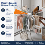 360° Rotating Umbrella Clothes Drying Rack | Space-Saving Folding Vertical Airer