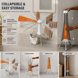 360° Rotating Umbrella Clothes Drying Rack | Space-Saving Folding Vertical Airer