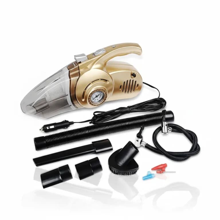 Advanced 4-In-1 Car Vacuum Cleaner Designed for Powerful Cleaning, Tire Inflation, Night Lighting, and Tire Pressure Testing 🔧🚘