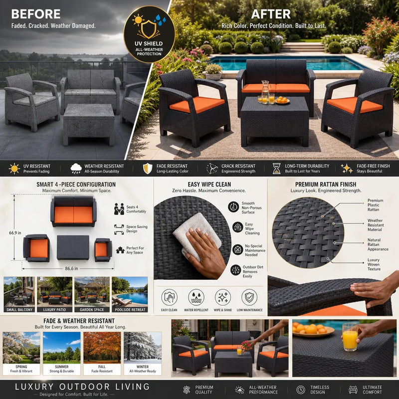 Weather-Proof Your Patio: The All-in-One Durable Outdoor Seating Set