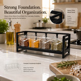 4-Piece Transparent Acrylic Spice Box Set with Metal Stand
