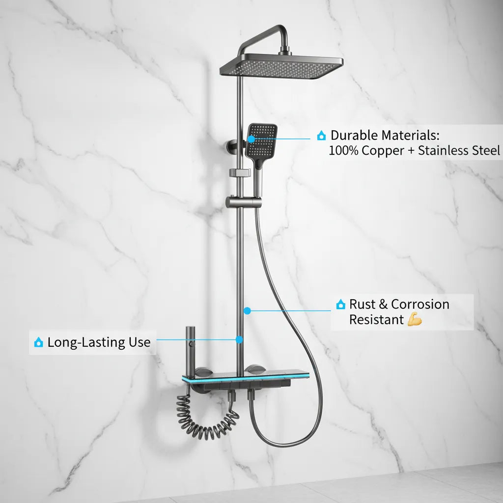🛁 The Luxury Concealed Shower System – Smart Digital Display & 3-Function Outlets for Ultimate Comfort 🚿💦