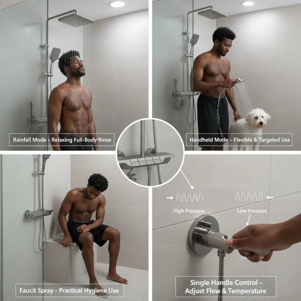 A Modern 4-in-1 Shower Solution Designed for Comfort, Hygiene, and Style