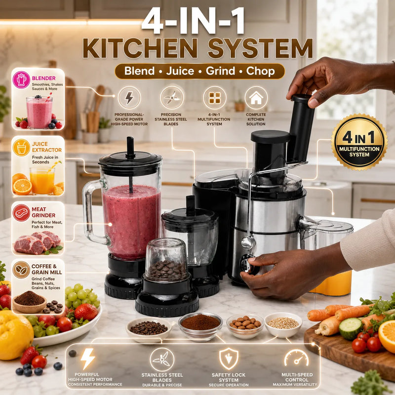 Minmax 4-in-1 Electric Blender – Juice Extractor, Grinder & Chopper