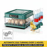 48 Egg Fully Automatic Incubator – Smart Digital Egg Hatcher with Auto Turning, Temperature Control & Dual Power (220V/12V)