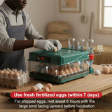 48 Egg Fully Automatic Incubator – Smart Digital Egg Hatcher with Auto Turning, Temperature Control & Dual Power (220V/12V)