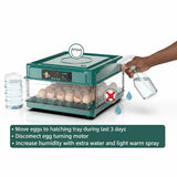 48 Egg Fully Automatic Incubator – Smart Digital Egg Hatcher with Auto Turning, Temperature Control & Dual Power (220V/12V)