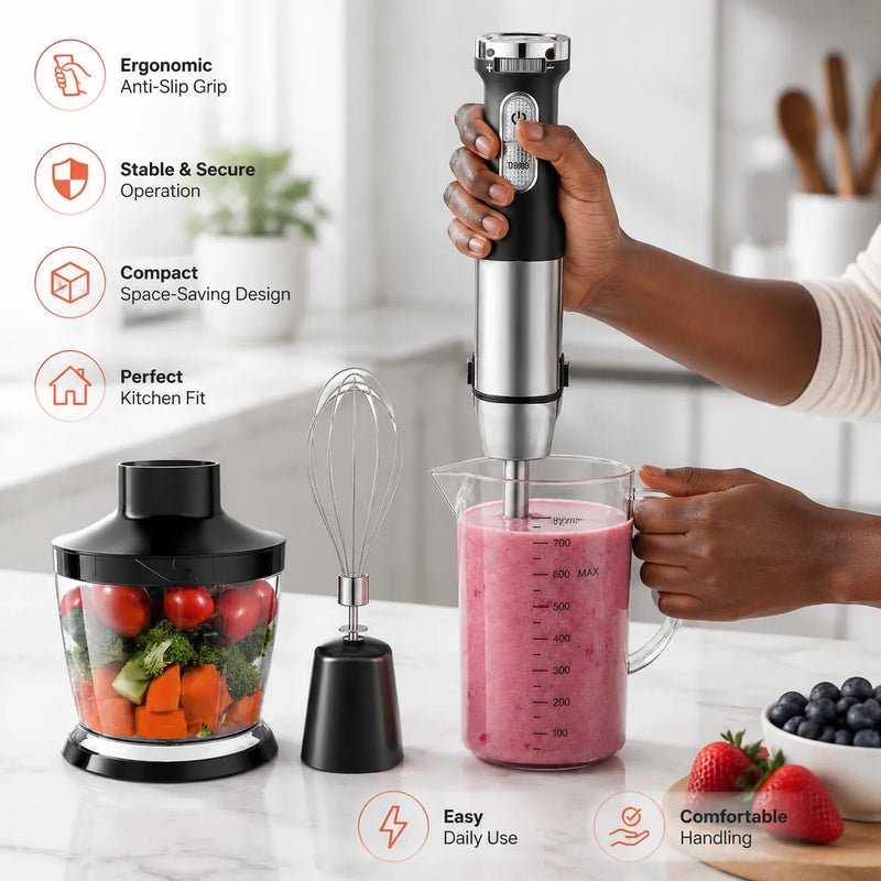 4-in-1 Hand Blender – The Ultimate Kitchen Companion for Effortless Blending!