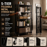 Ultimate 5-Tier Foldable Storage Rack – Heavy-Duty & Space-Saving Organizer