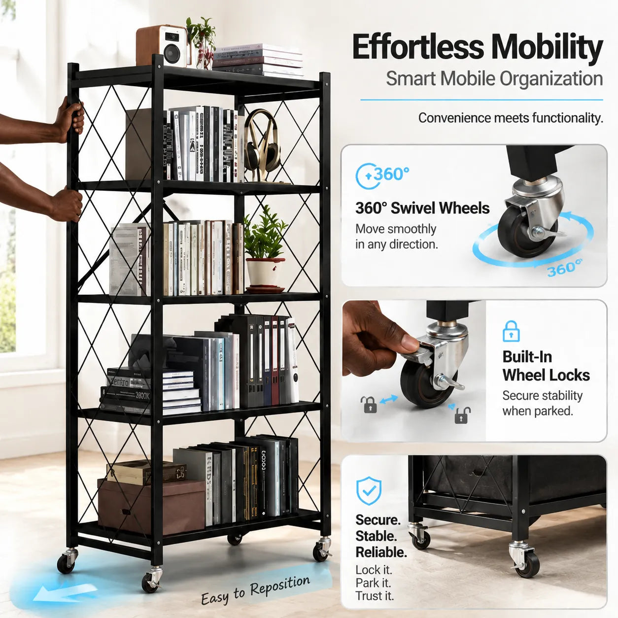 Ultimate 5-Tier Foldable Storage Rack – Heavy-Duty & Space-Saving Organizer