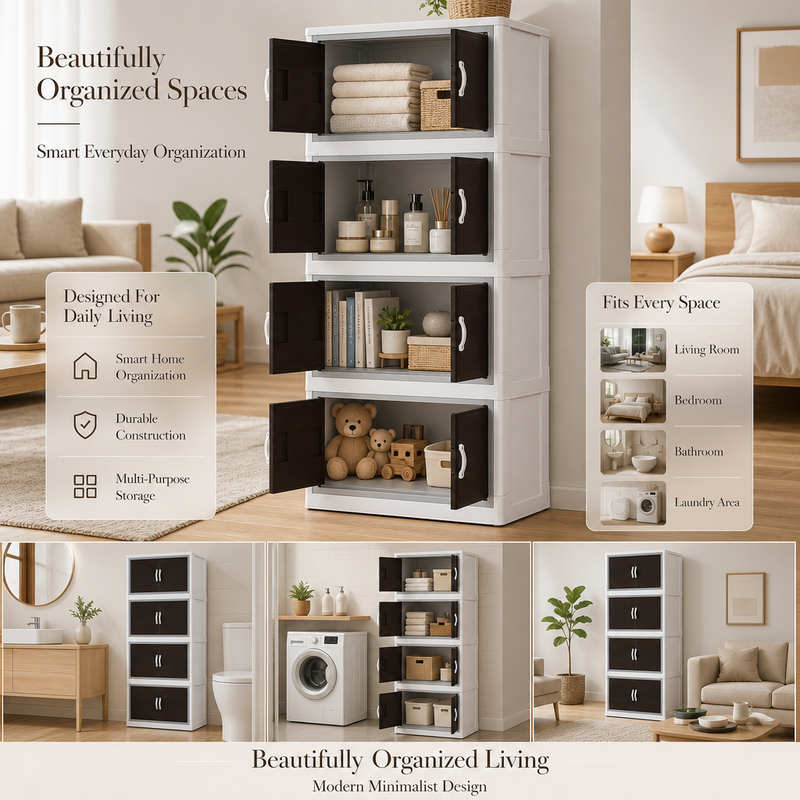 Maximize Your Space: Khattab PLAST 5-Tier Vertical Storage Cabinet