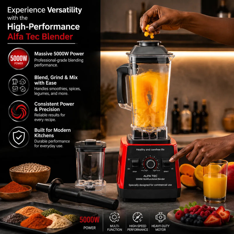 Alfa Tec 5000W Professional Blender | Heavy-Duty 2.5L Multi-Use Juicer