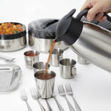 🍽️💎 Evimki 55-Piece Stainless Steel Family Dining Set with 8L Hot Thermos 🔥 – Elegant, Durable & Complete Serving Collection ✨🏠