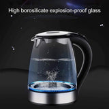 2.0L Electric Glass Kettle – 2000W | Fast Boil | LED Light | Auto Shut-Off |