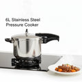 Family-Size 6L Stainless Steel Pressure Cooker for Efficient Home Cooking