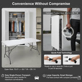 6ft Folding Picnic Table – Portable Heavy-Duty Indoor & Outdoor Foldable Table