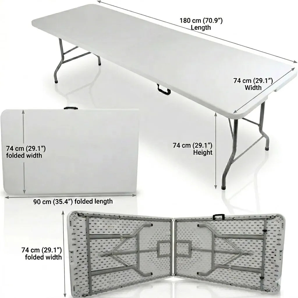 6ft Folding Picnic Table – Portable Heavy-Duty Indoor & Outdoor Foldable Table