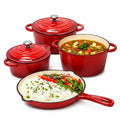 7-Piece Premium Enamel Cast Iron Cookware Set – Non-Stick & Induction Ready