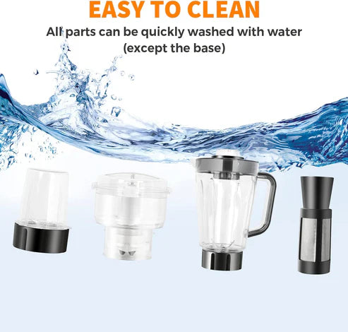 Evimki 4-in-1 High-Power Blender – 3000W Motor with Water Isolation | Juicer, Grinder, Chopper & Unbreakable Jar