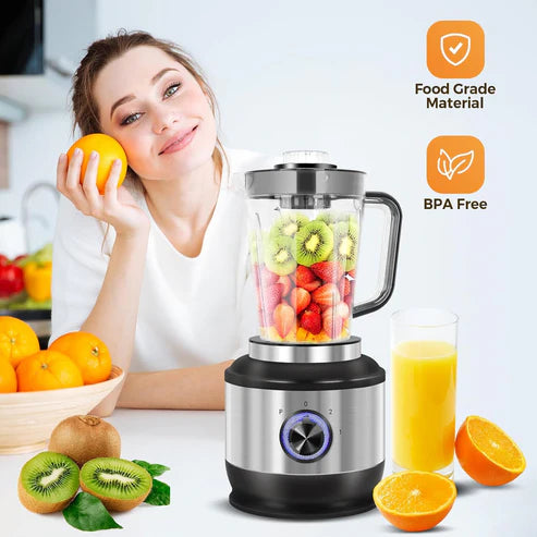 Evimki 4-in-1 High-Power Blender – 3000W Motor with Water Isolation | Juicer, Grinder, Chopper & Unbreakable Jar