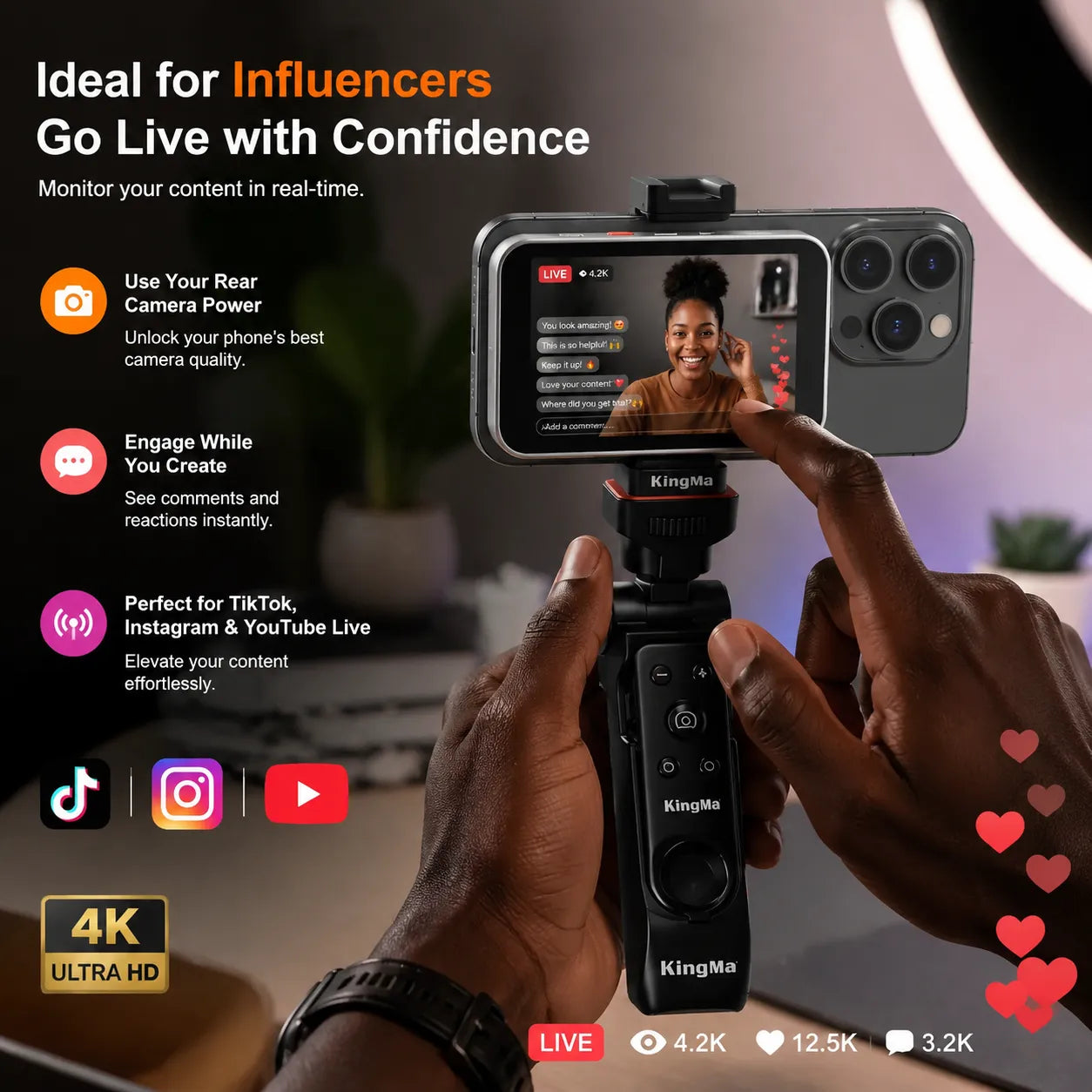 A2 Magnetic Vlog Selfie Screen: Professional Rear Camera Mirror for High-Quality Content