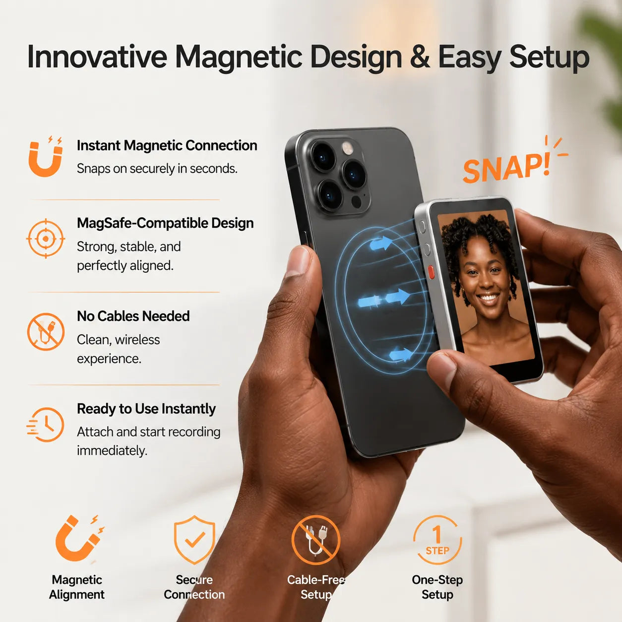 A2 Magnetic Vlog Selfie Screen: Professional Rear Camera Mirror for High-Quality Content