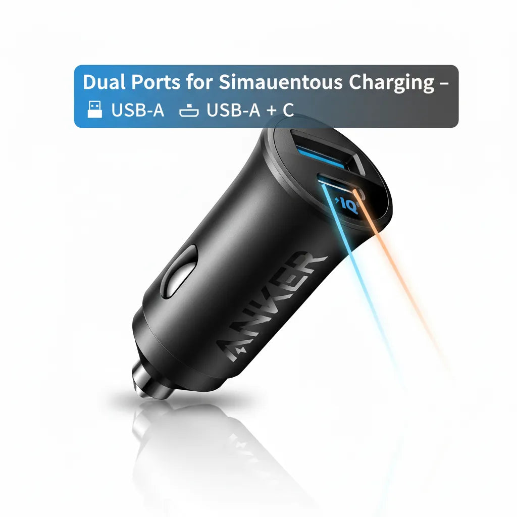 ⚡ Charge Anywhere, Anytime with ANKER 30W Dual Port Car Charger