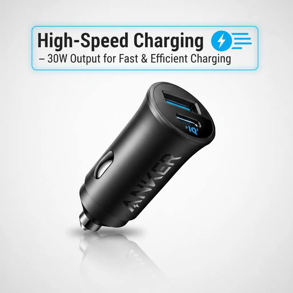 ⚡ Charge Anywhere, Anytime with ANKER 30W Dual Port Car Charger