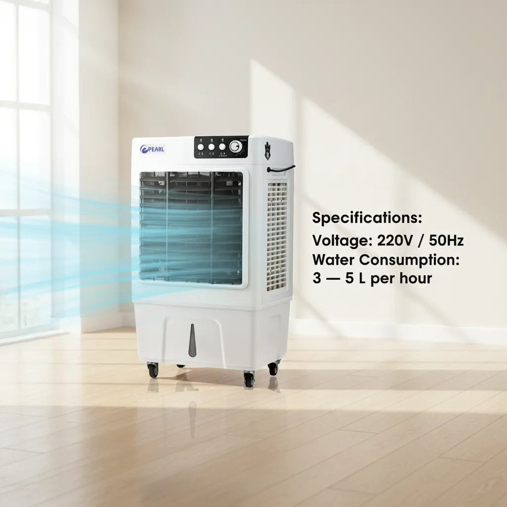 PEARL SUPREMO 50L Air Cooler – High Performance Cooling with 4000m³ Airflow & Energy Saving Technology ❄️