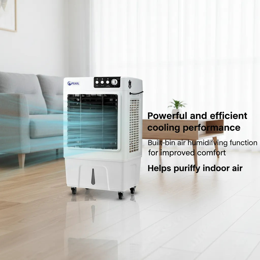 PEARL SUPREMO 50L Air Cooler – High Performance Cooling with 4000m³ Airflow & Energy Saving Technology ❄️
