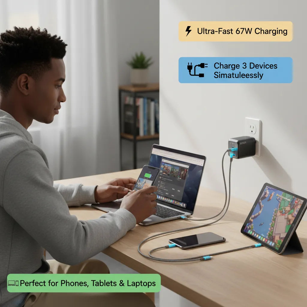 ⚡ Anker Prime 67W GaN Charger – Ultra-Fast 3-Port Power in a Compact Design 🔌