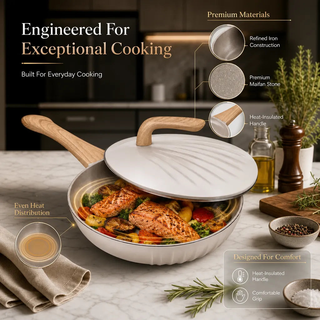 Beckley 32cm Maifan Stone Pan: Effortless Cooking for 1–10 People