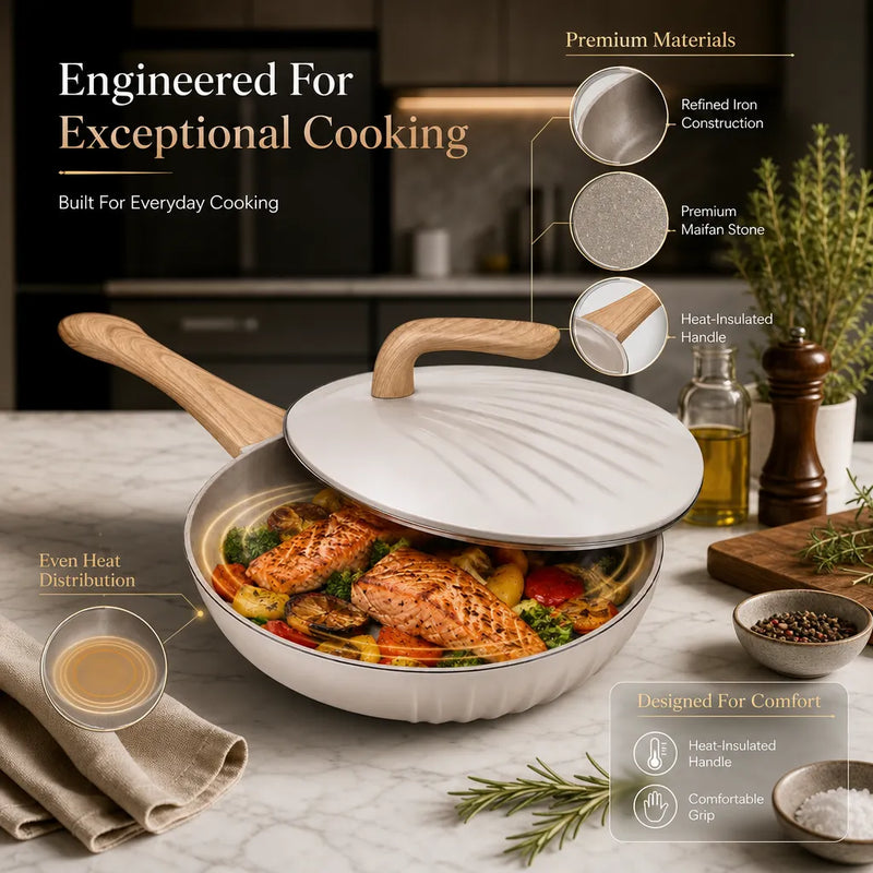 Beckley 32cm Maifan Stone Pan: Effortless Cooking for 1–10 People