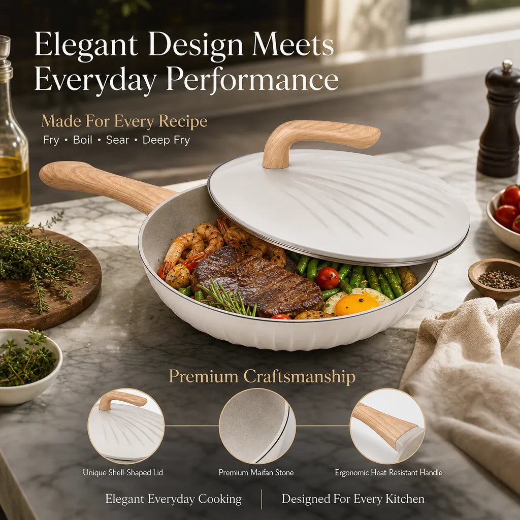 Beckley 32cm Maifan Stone Pan: Effortless Cooking for 1–10 People