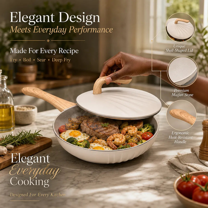 Beckley 32cm Maifan Stone Pan: Effortless Cooking for 1–10 People