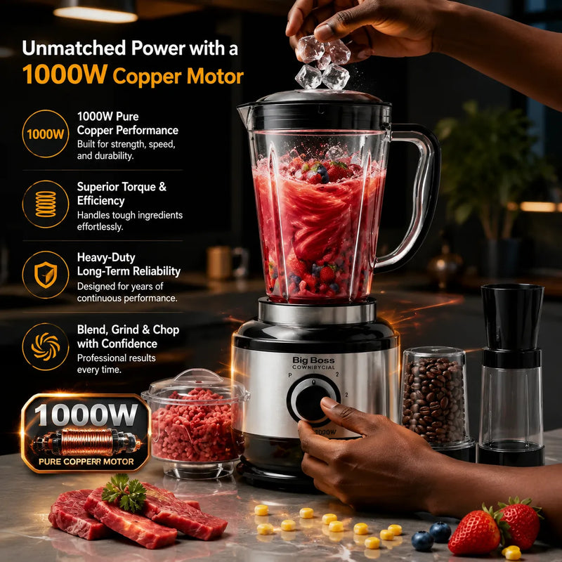 Big Boss 4-in-1 Multi Function Blender 1000W – Heavy-Duty Multipurpose Kitchen Machine