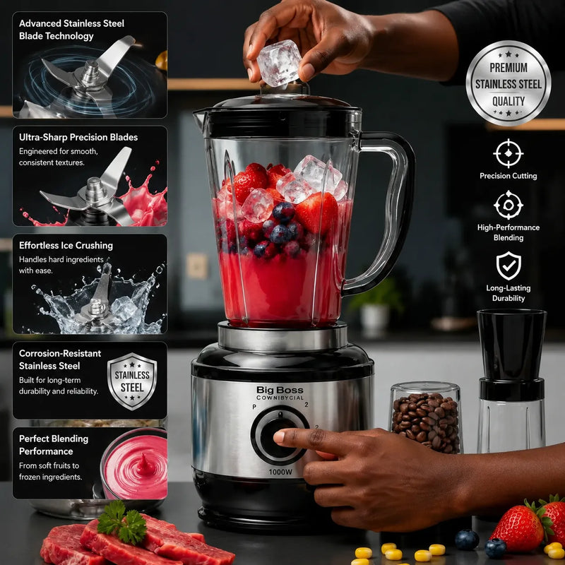 Big Boss 4-in-1 Multi Function Blender 1000W – Heavy-Duty Multipurpose Kitchen Machine