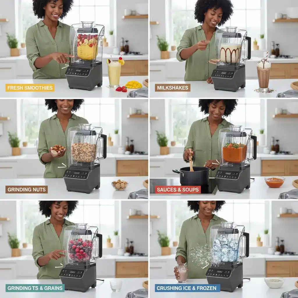 🔇 1800W Ultra-Quiet High Power Blender 2L – Mers Home MH-9356 | Smoothies, Juices & Ice Crushing