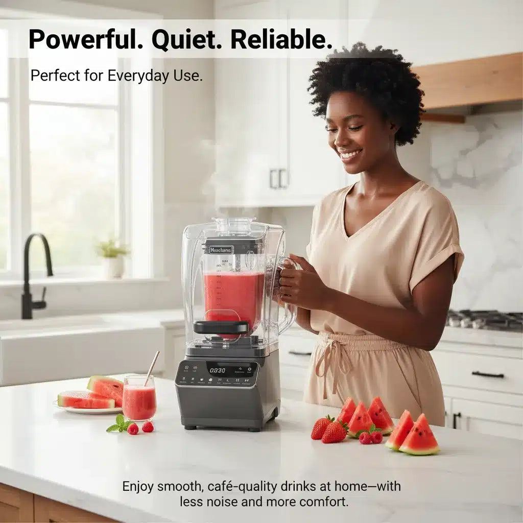 🔇 1800W Ultra-Quiet High Power Blender 2L – Mers Home MH-9356 | Smoothies, Juices & Ice Crushing
