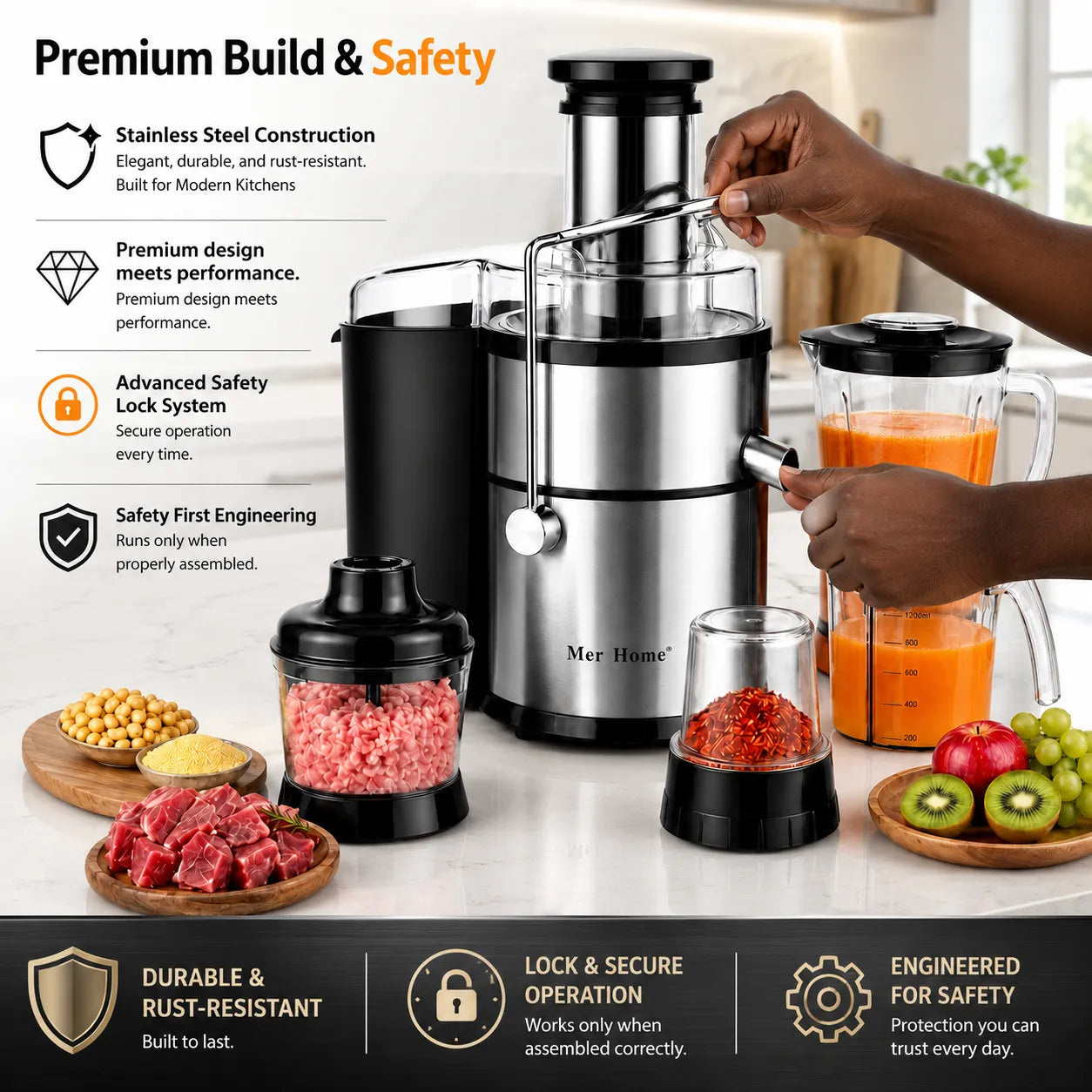 Ultimate 2400W High-Speed Blender & Multi-Function Kitchen Processor
