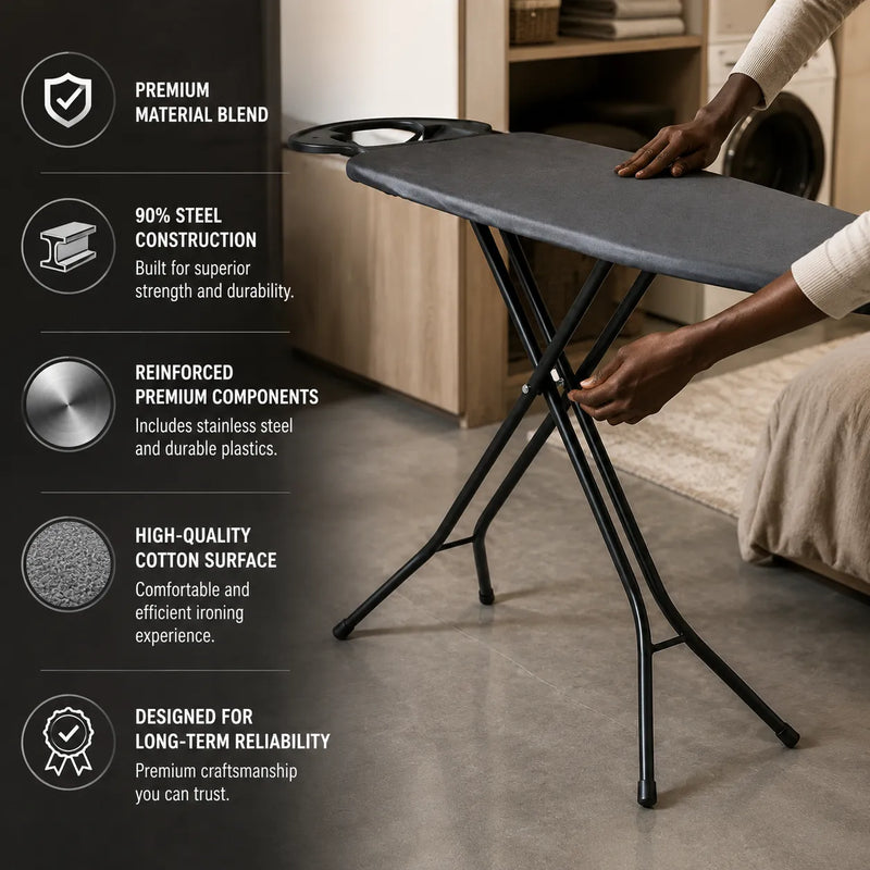 Brabantia Ironing Board B (90 x 20 cm) | Sturdy Space-Saving Board