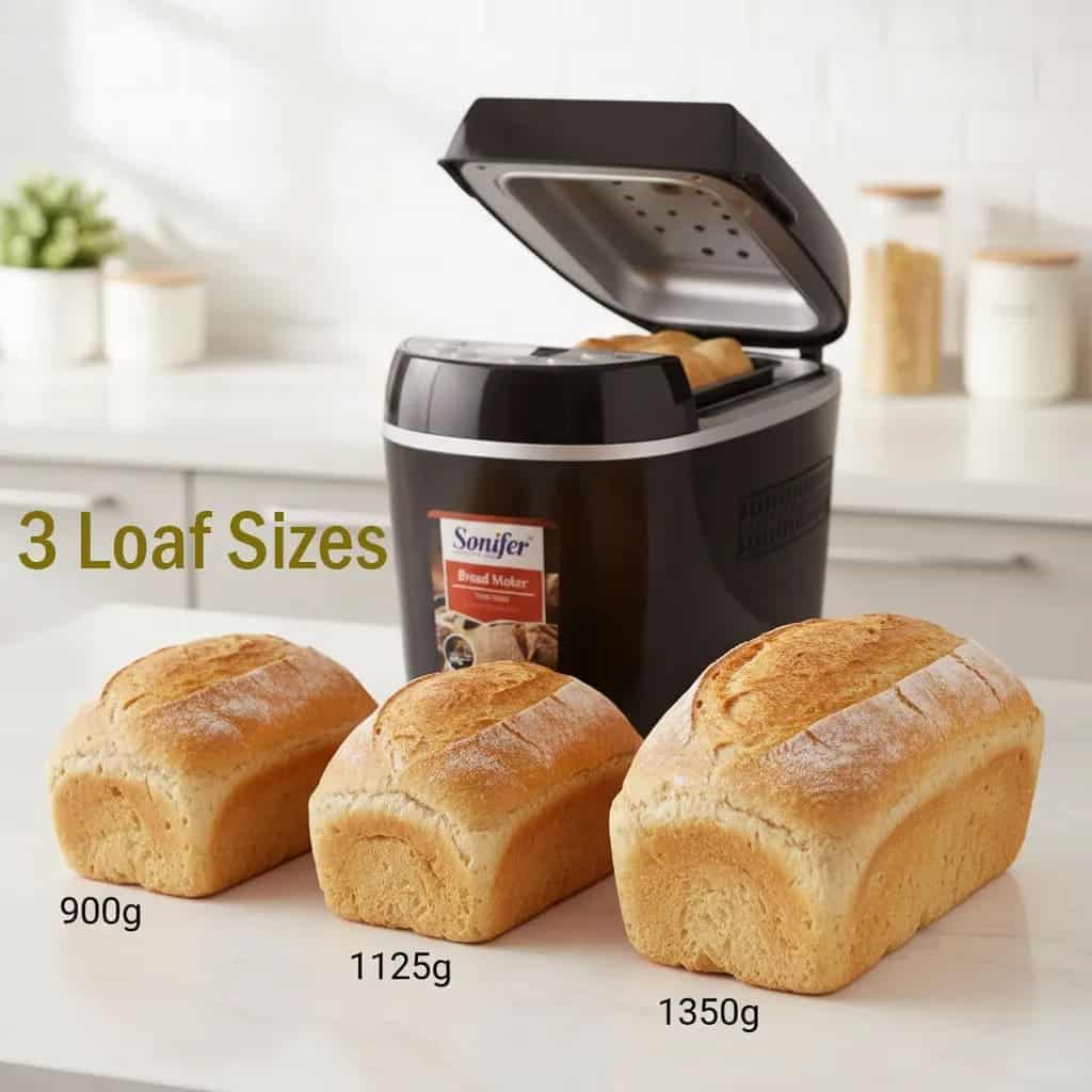 Premium Sonifer SF-4005 Bread Maker | Powerful 870W, 18 Smart Programs & Large 3LB Loaf Capacity