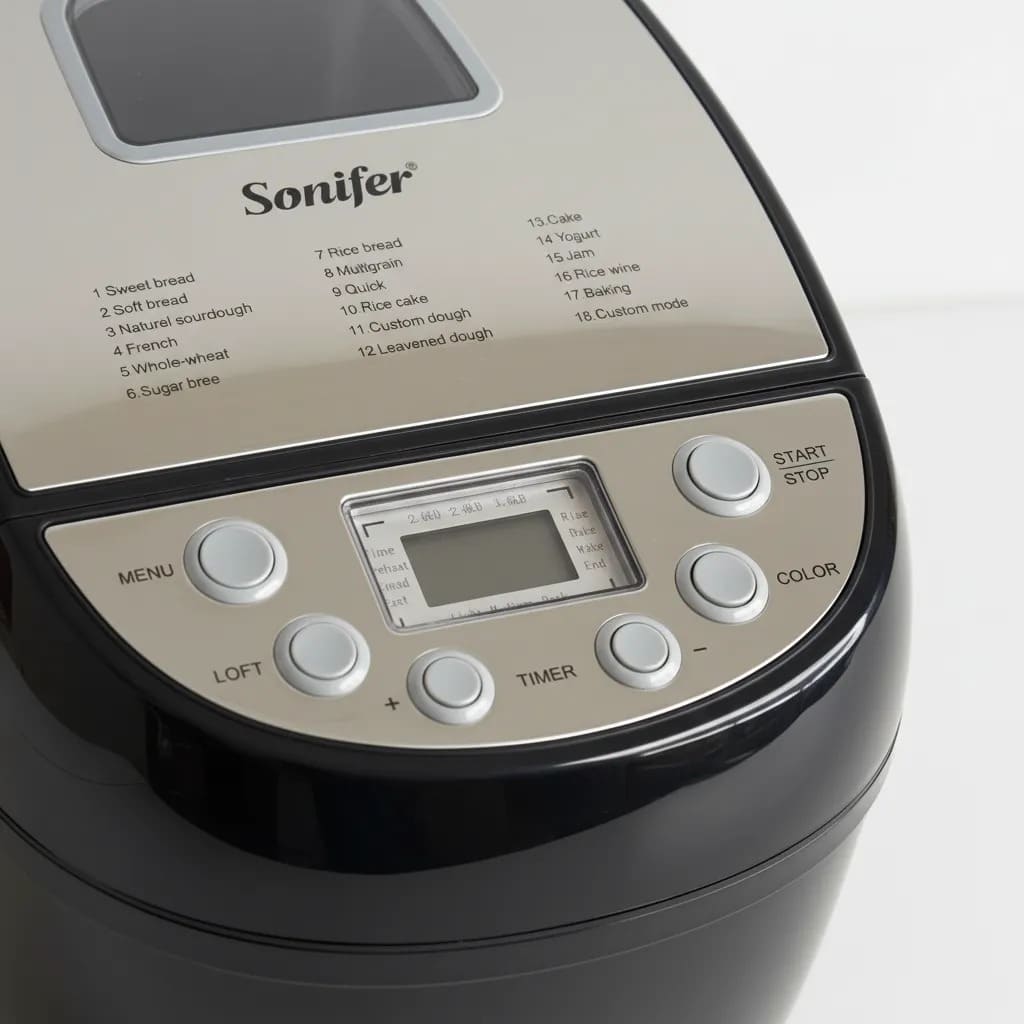 Premium Sonifer SF-4005 Bread Maker | Powerful 870W, 18 Smart Programs & Large 3LB Loaf Capacity