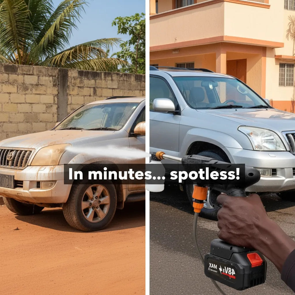 48V Portable Car Wash Gun – High Pressure & Foam Bottle for Professional Cleaning 💦🚗