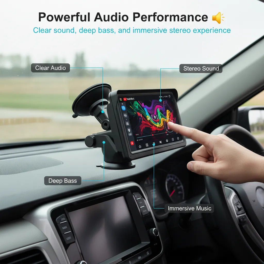 Carscreen 7-Inch Touchscreen Car Stereo 🚗📱 | Easy DIY Installation ⚙️ | Built-in Microphone 🎤 | Supports iPhone & Android Seamlessly