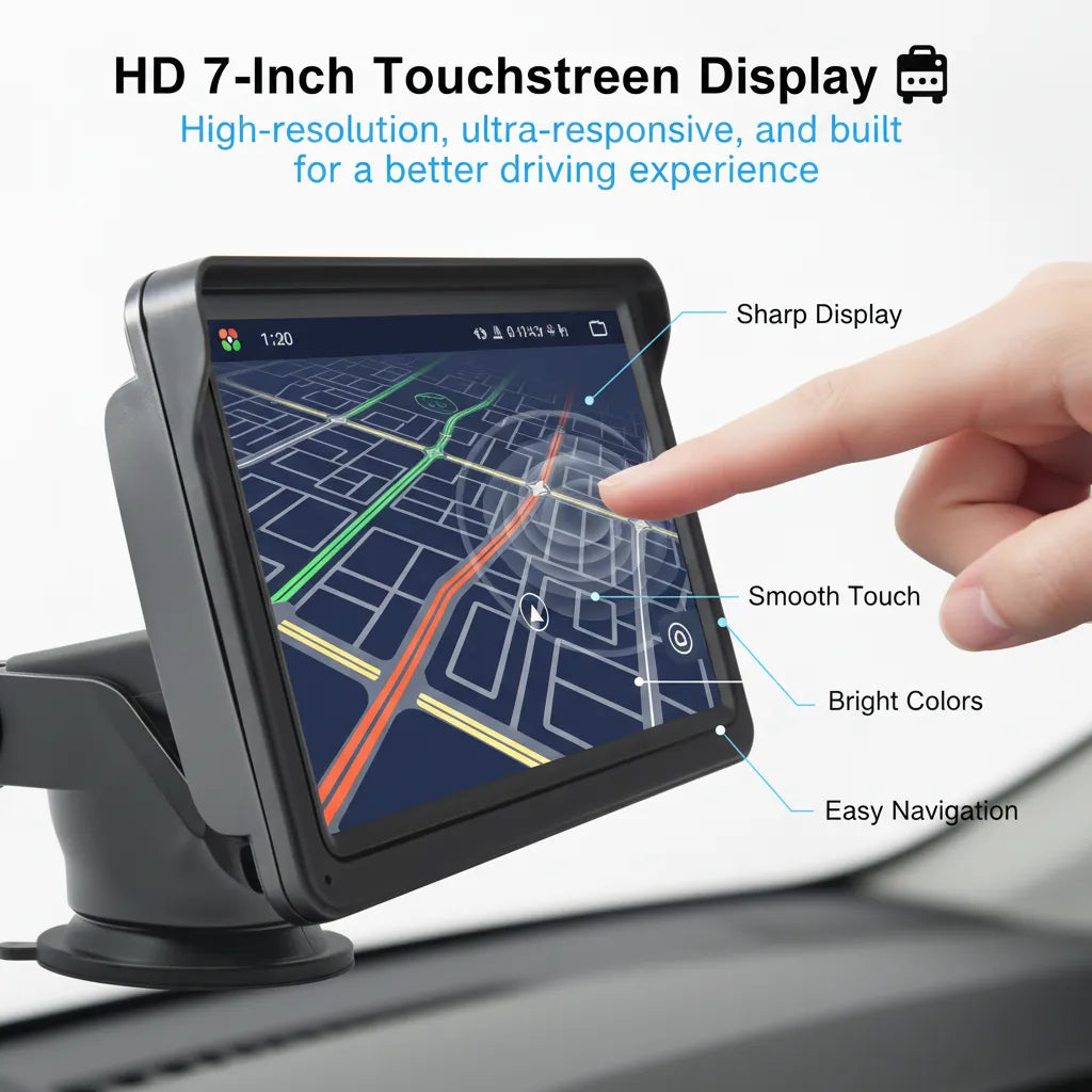 Carscreen 7-Inch Touchscreen Car Stereo 🚗📱 | Easy DIY Installation ⚙️ | Built-in Microphone 🎤 | Supports iPhone & Android Seamlessly