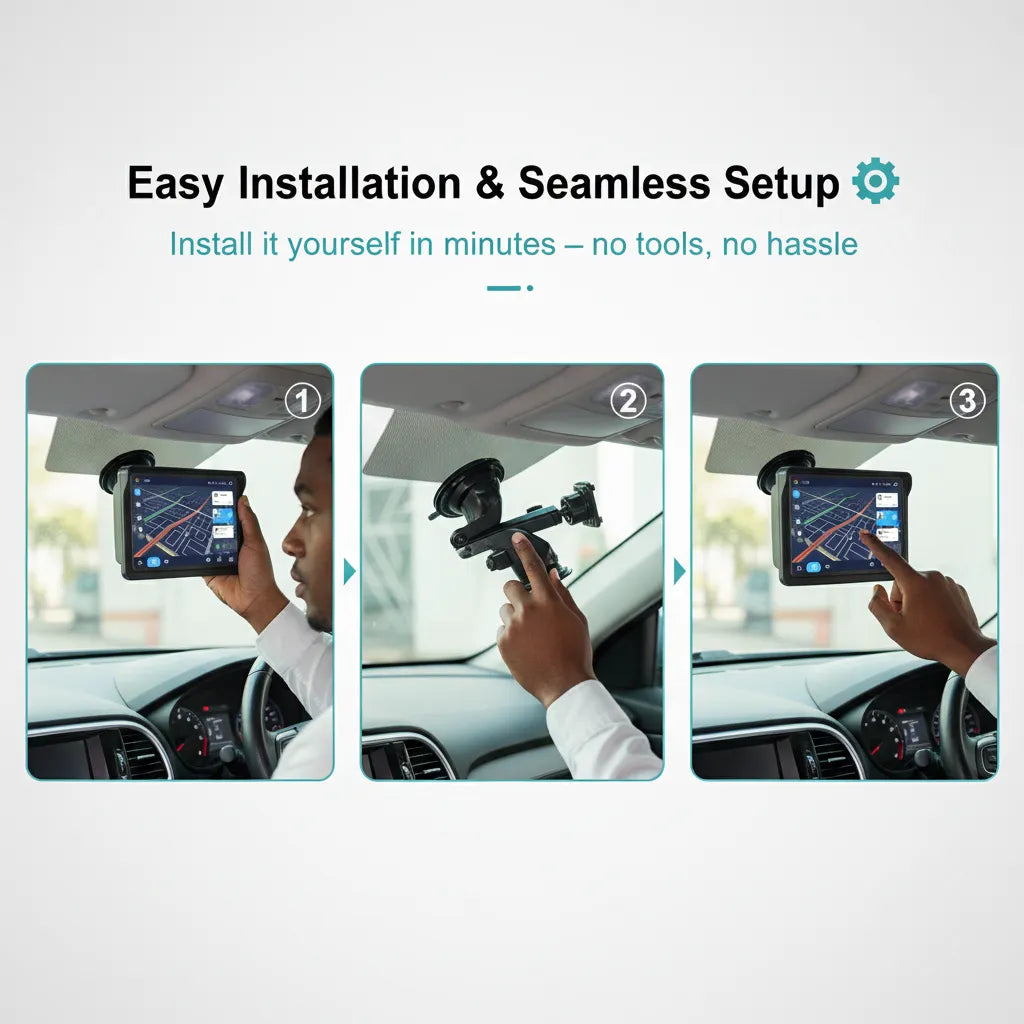 Carscreen 7-Inch Touchscreen Car Stereo 🚗📱 | Easy DIY Installation ⚙️ | Built-in Microphone 🎤 | Supports iPhone & Android Seamlessly