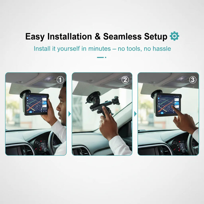 Carscreen 7-Inch Touchscreen Car Stereo 🚗📱 | Easy DIY Installation ⚙️ | Built-in Microphone 🎤 | Supports iPhone & Android Seamlessly
