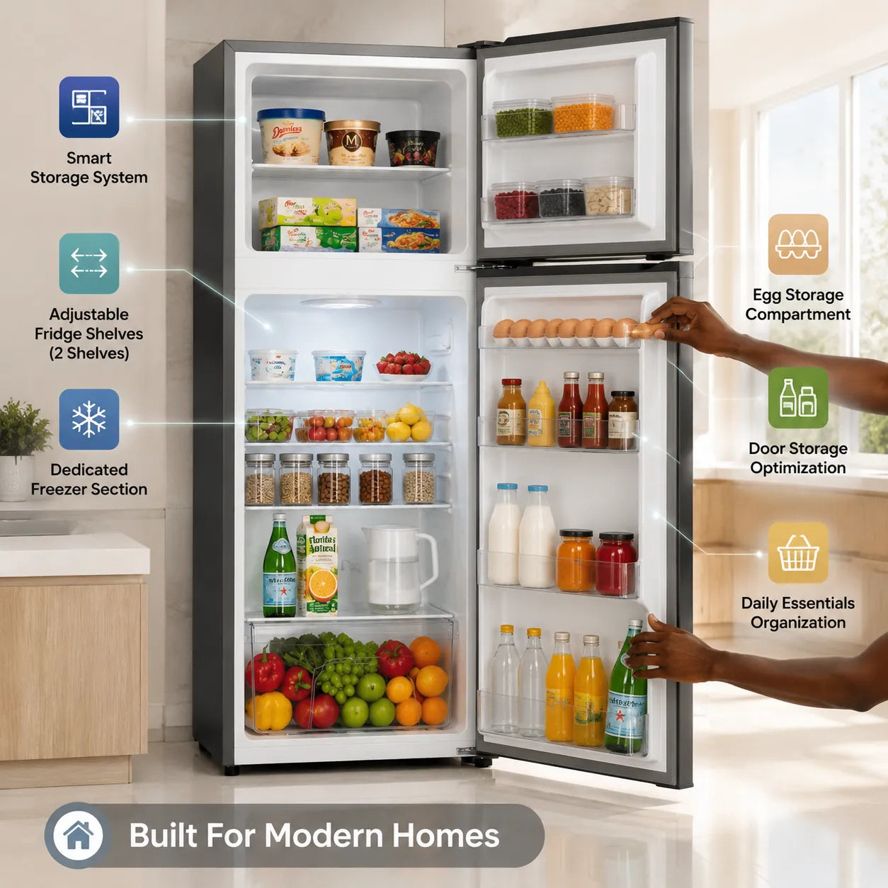 Chigo 148L Refrigerator – Energy-Efficient, Compact & Smart Storage